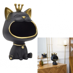 SCULTURE CHAT NOIR VIDE POCHE