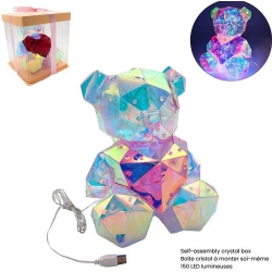 VEILLEUSE OURS CRISTAL USB LED