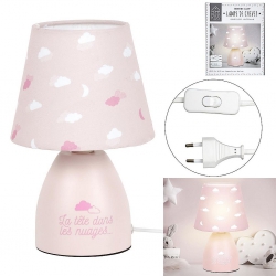 LAMPE DE CHEVET ENFANT ROSE